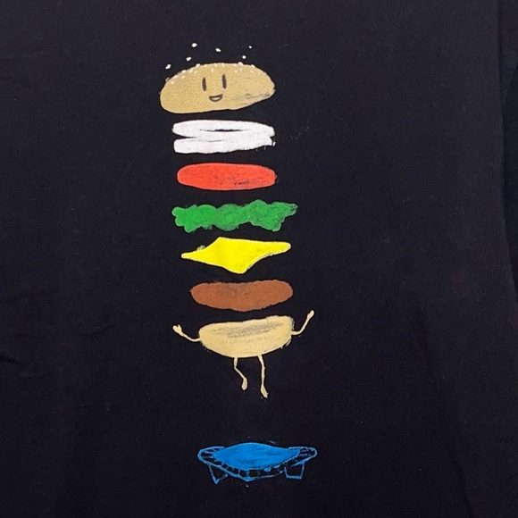 CHEESEBURGER ON TRAMPOLINE Short Sleeve Graphic Shirt T-shirt. Sz L. - Picture 2 of 4